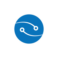 Technology logo design template. It Company logo design, tech icon vector, internet, system, global community logo, networking connect cooperation logotype, modern tech logo,