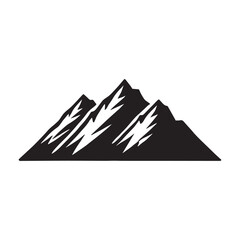 Majestic mountain shilloutte vector illustration