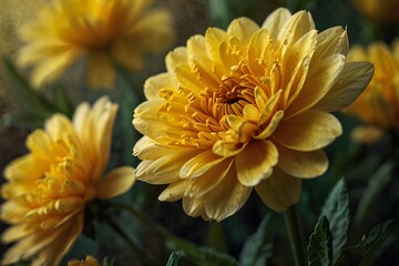 Fototapeta premium closeup of yellow flower