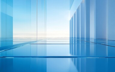 Glass Transparent glass surfaces with light reflections and refractions. Generative AI