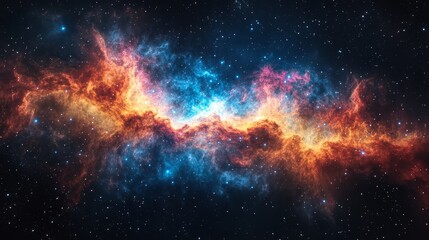Obraz premium Nebula Nebula clouds glowing with vibrant, radiant colors. Generative AI