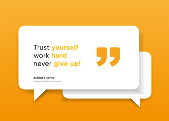 3D bubble testimonial banner, quote, infographic. Social media post template designs for quotes. Empty speech bubbles, quote bubbles and text box. Vector Illustration EPS10.