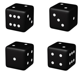 Set of dice on white background. 3d render.