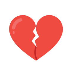 Fototapeta premium Broken Heart Emoji isolated on white background. Emoticons symbol modern, simple, vector, printed on paper. icon for website design, mobile app, and UI. Vector Illustration