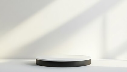 Minimalist White and Black Round Display Platform Studio Background Product Showcase