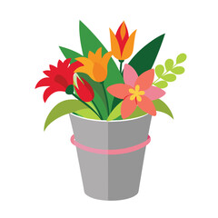 Flower In Bucket Watercolor Sublimation Clipart