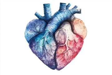 Watercolor Heart Artistic Love Painting Creative Design for Romantic Expression and Relationship Art Decor