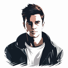 Professional vector illustration of a young adult man icon for versatile use