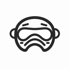 Protective Mask Accessory Line Design Vector for Safety Measures