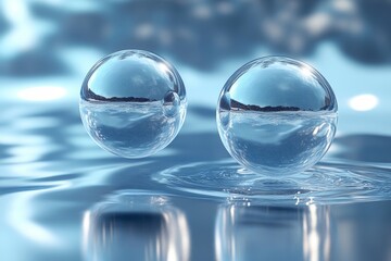 Floating Orbs orbs floating serenely through a cosmic background. Generative AI