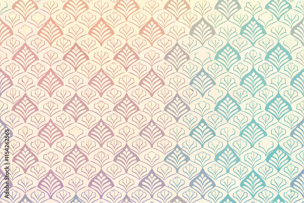 Poster intricate floral vector pattern with a soft gradient background, perfect for wallpapers or fabric de
