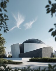 Contemporary Urban Museum with Dome Roof Design