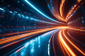 Fototapeta premium pulsating light trails in energetic patterns. Generative AI