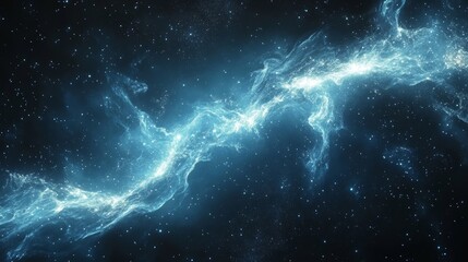 Fototapeta premium Cosmic Cascade A cascade of cosmic stardust flowing through the dark sky. Generative AI