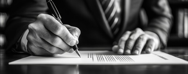 Hand of landlord, realtor pointing sign signature contract rental, purchase, buyer home or apartment with tenant, client after banker agreement mortgage, loan success or done. Property agent, Generati