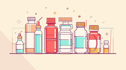 Professional Vector Illustration of Medicine Bottles for Medical Design Projects