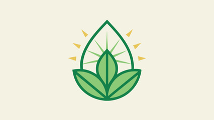 Vector graphic of a stylized water droplet with leaves representing purity and nature