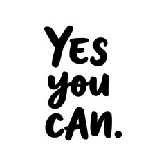 Yes you can Typography silhouette vector Design 
