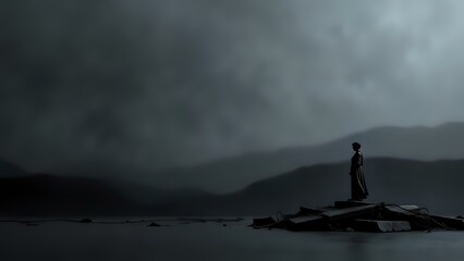 A somber gradient of dark gray and black with subtle abstract lines, symbolizing the weight of history and the sacrifices of World War II.