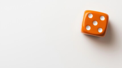 Minimalist orange dice design for print and digital use