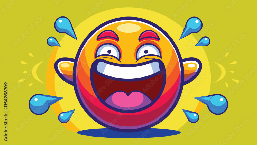 Poster joyful smiley face with vibrant colors expressing happiness and cheerfulness in a playful design sui