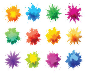 Multicolor Powder Explosion Image Set