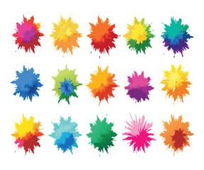 Multicolor Powder Explosion Image Set