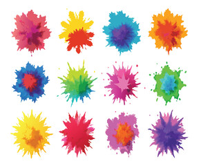 Multicolor Powder Explosion Image Set