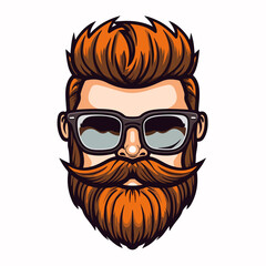 Hipster Face Cartoon Icon Vector Illustration for Graphic Design Purposes