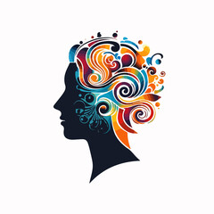 Innovative Human Head Idea Creativity Emblem Vector Illustration