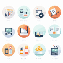 Vector Icons for Invoice Economy: Finance, Business, Money, Payment, Icons Set