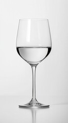 Fototapeta premium Elegant Glass of Water With Ripples on Surface Against Minimalist White Background. Generative AI