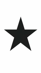 Minimalistic Black and White Flat Vector Illustration of a Star Icon on a White Background. Generative AI