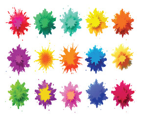 Multicolor Powder Explosion Image Set