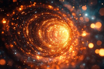 glimmering fractals expanding outward in dazzling light patterns. Generative AI