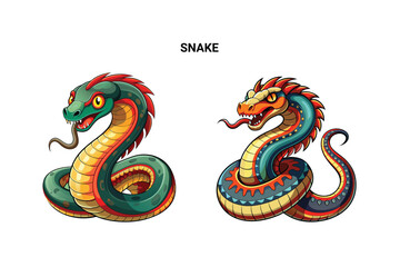 Obraz premium Customizable Snake Isolated Vector Illustration
