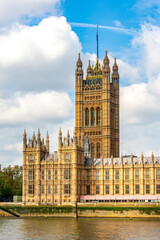 Victoria Tower of Westminster palace (Houses of Parliament), London, UK