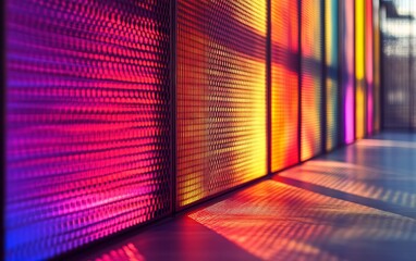 mesh reflecting vibrant colors and shadows. Generative AI