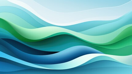 Fototapeta premium Serene Abstract Waves: A Symphony of Teal, Green, and Blue Hues