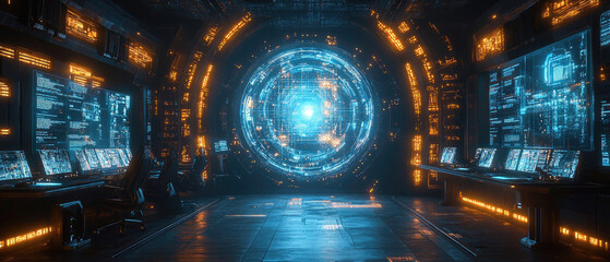 Modern Car Dashboard with Navigation System at Night