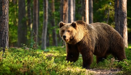 big brown bear in a forest