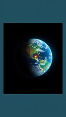 Fototapeta premium Earth from space night lights concept, studio photography, with white tones
