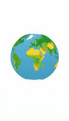 Earth Map, flat design, with white tones