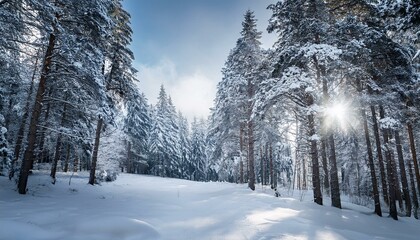wintry weather forest included with snow