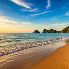 Obraz premium peaceful quiet paradise seascape beautiful seashore under moon light