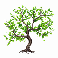 Fototapeta premium Symbol of Growth: Green Tree Branch in Isolation