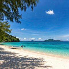 peaceful quiet paradise seascape beautiful seashore under moon light
