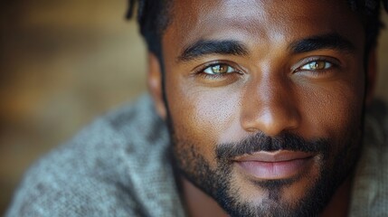 Obraz premium A close-up shot of a person with a beard, perfect for use in editorial or commercial contexts