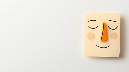 Smiling face on sticky note - creative design for office decor or digital use