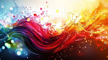Obraz premium Dynamic splash of colorful paint in motion
